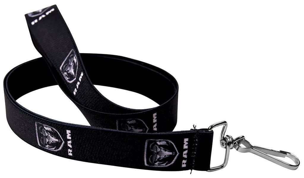 Black-Silver Ram Head Lanyard Key Chain